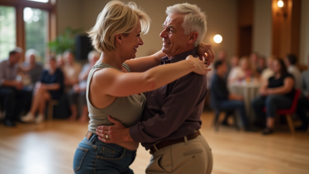 Man and woman demonstrating the basic bachata step pattern with clear foot positioning and body alignment